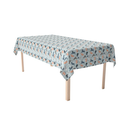 Rectangular Tablecloth, 100% Cotton, 52X104", Cats Background