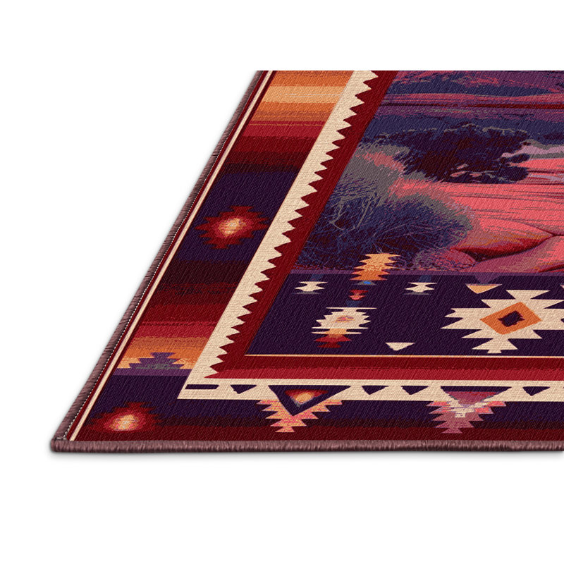  Tapis lavable Sedona Sunset Southwestern, Carré 4 pi