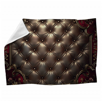 Tufted Leather Visual Machine Printed Throw Blanket