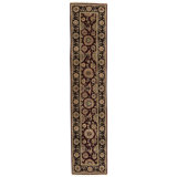 Manchuria Wool Oriental Area Rug in Black/Wine