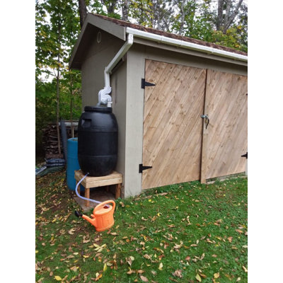 Baril de pluie noir 220 L / 55 gallons avec inverseur
