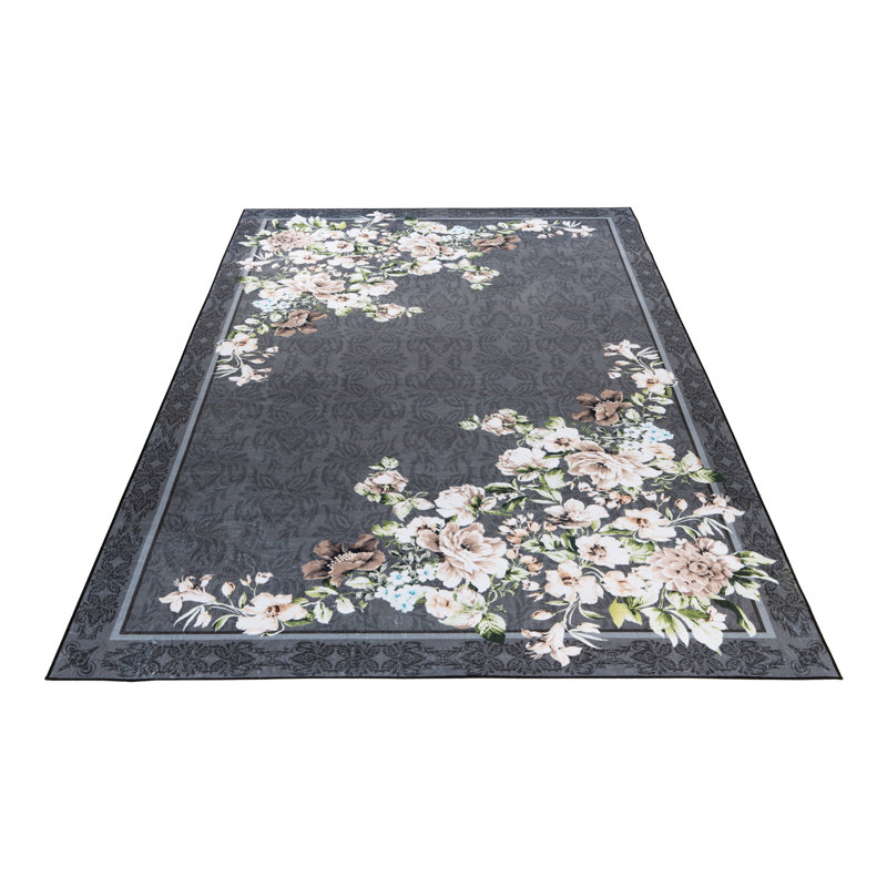 Tampa Floral Machine Printed Area Rug, Rectangular 200 x 290cm