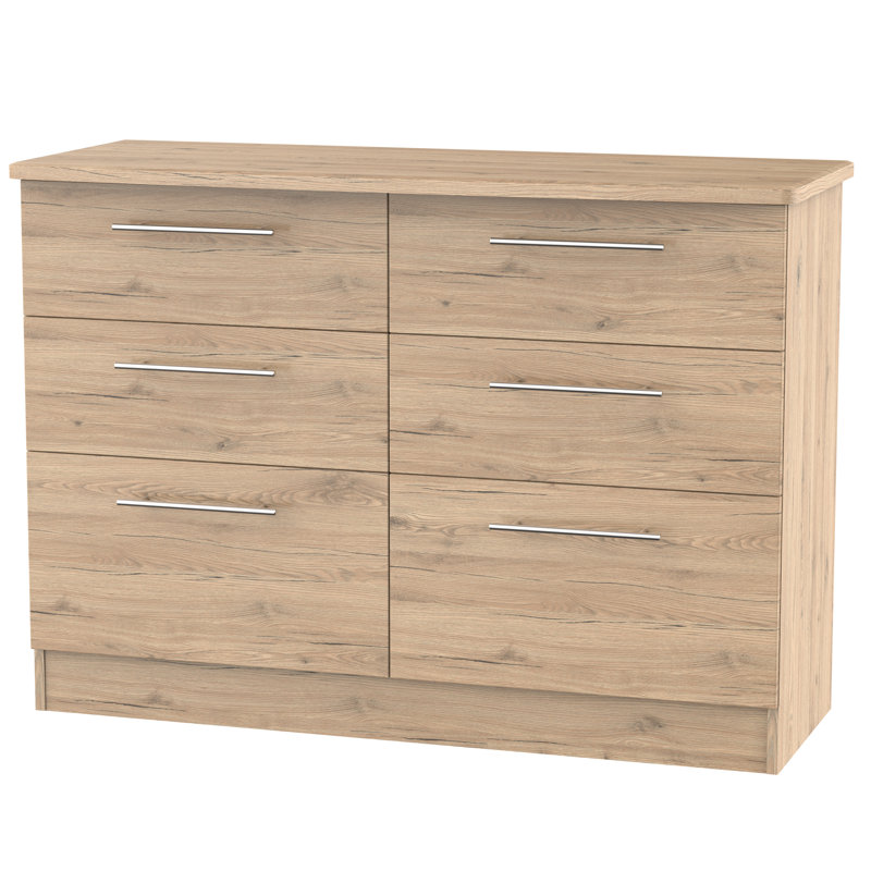 Fully Assembled Lyndale 6 Drawer 112Cm W Chest, Bordeaux Oak