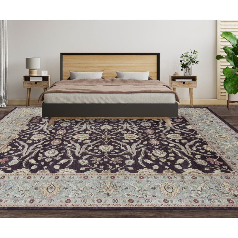 Tapis rouge et vert clair de haute qualité noué à la main Sultanabad
