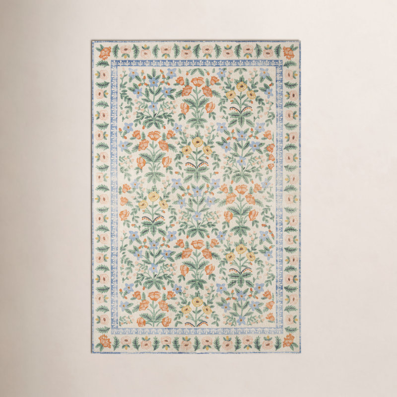 Tapis Rifle Paper Co. x Loloi Eden, Rectangle 5 pi x 7 pi 6 po