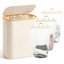 Panier à linge 3 compartiments de 160 L avec couvercle et sac de rangement amovible-105336615-105336614