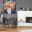  «Floral Beauty 2 Striped Vase» par Cheryl Warrick, art mural en verre acrylique, 36 po x 36 po-707072723