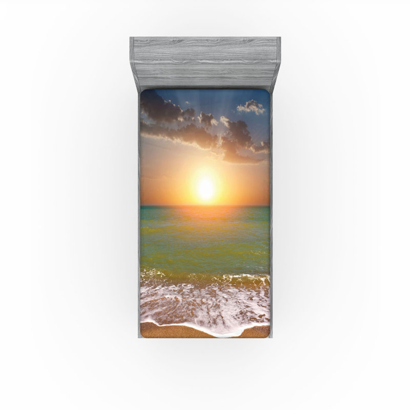 Multicolore Ambesonne Sunset, Drap-housse de taille simple