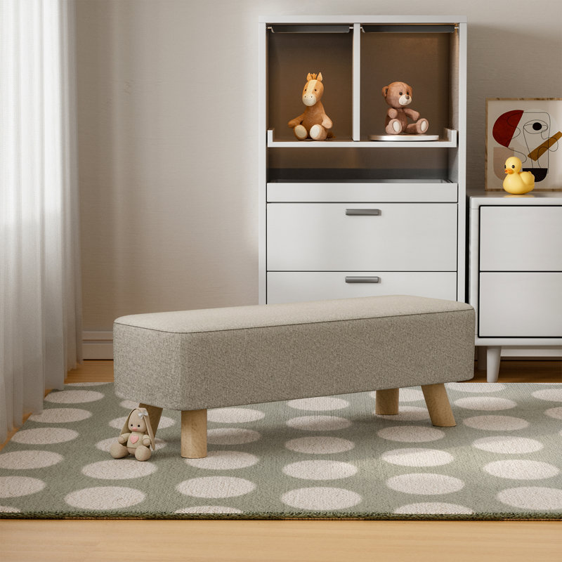 Artis 81cm Wide Rectangle Solid Colour Footstool Ottoman, Cream