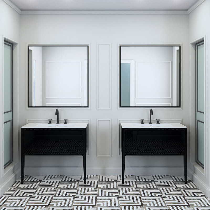 Luxe 30" Gloss Vanity With Counter, Black