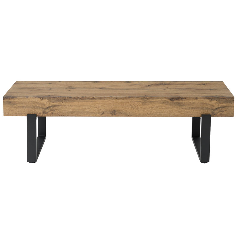 Upholstered Bench For Bedroom End Of Bed, Natural Wood Wash
