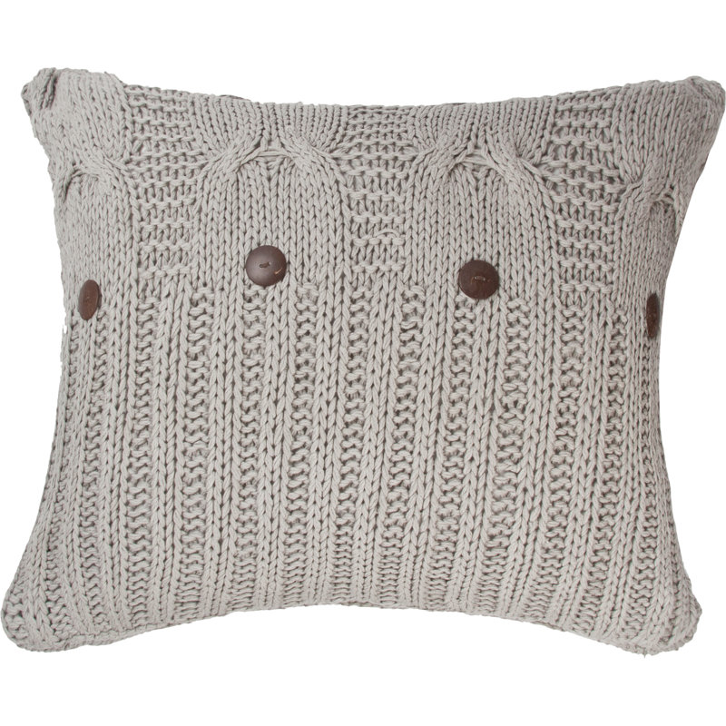 Michaela Euro Pillow Cover, Gray, 26"H x 26"W