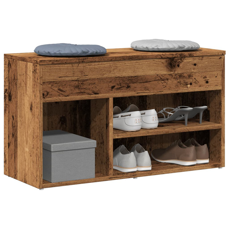 Ginney 5 Pair Shoe Storage, Old Wood