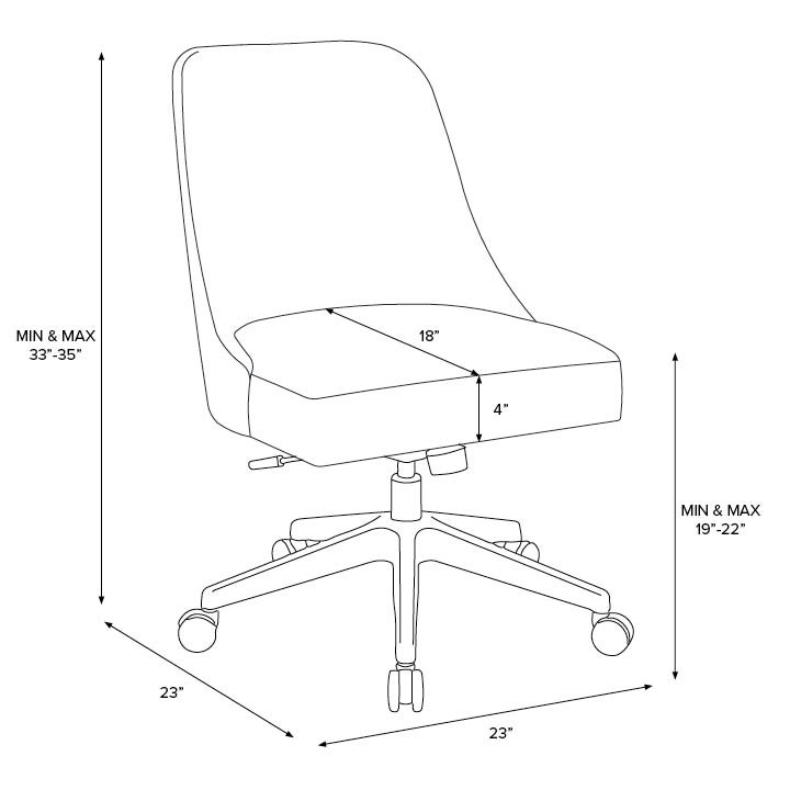 Chaise de bureau Tamieka, Boucle ivoire classique