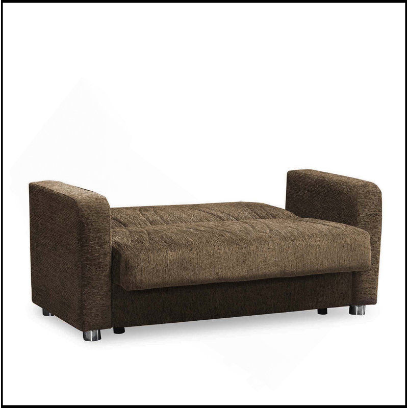 Causeuse convertible rembourrée avec rangement, beige, Beige