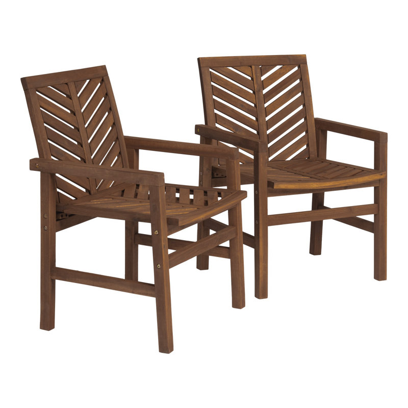 Chaises de patio 2 pièces Modern, Brun foncé