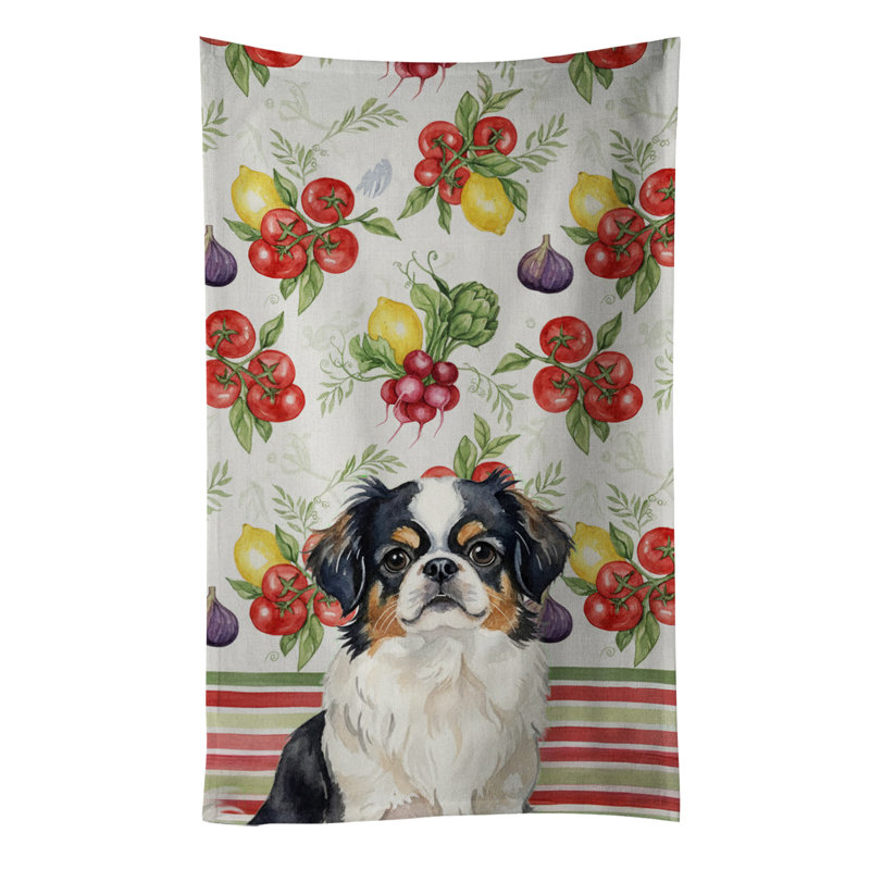 Tricolor Japanese Chin Vegetables Kitchen Towel, Tricolor Japanese Chin