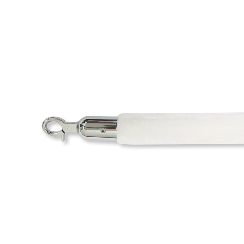 Poteau en corde de contrôle des foules (2 pieds à miroir / base plate + corde blanche 6 pi)