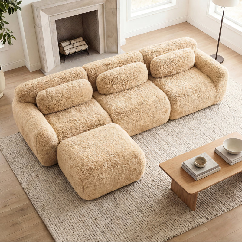 3 poufs en L sans os, couleur kaki, matière douce, mousse haute densité 32D, aucun assemblage requis, design antidérapant, déplaçable pour étudier et moelleux
