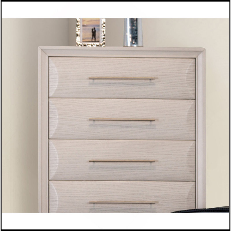 Commode à tiroirs en queue d'aronde anglaise, 1 pièce, finition chêne blanc, Chêne blanc