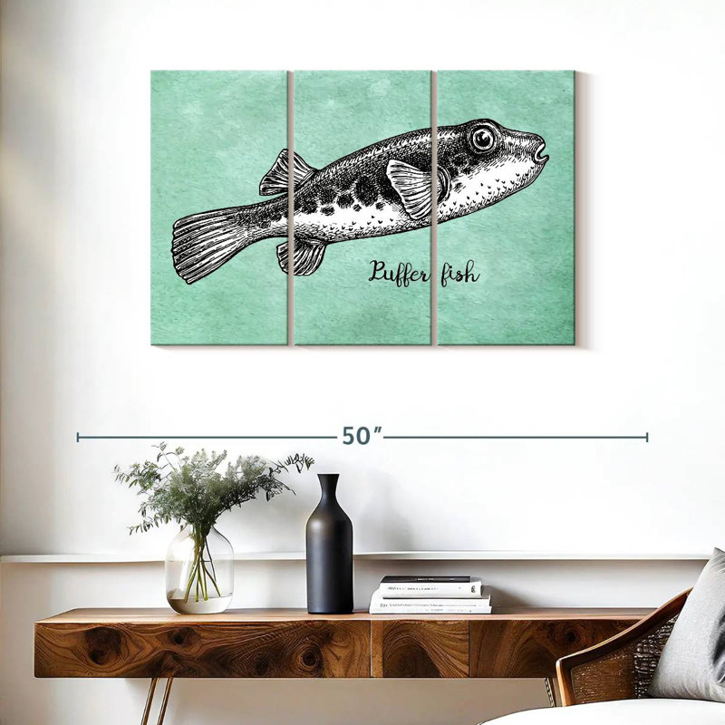 Poisson-globe en noir, H 24 po x l 38 po