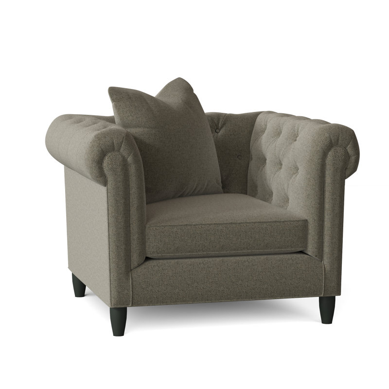Fauteuil Chesterfield l 43 po Caspar, Vibe cendré cendré