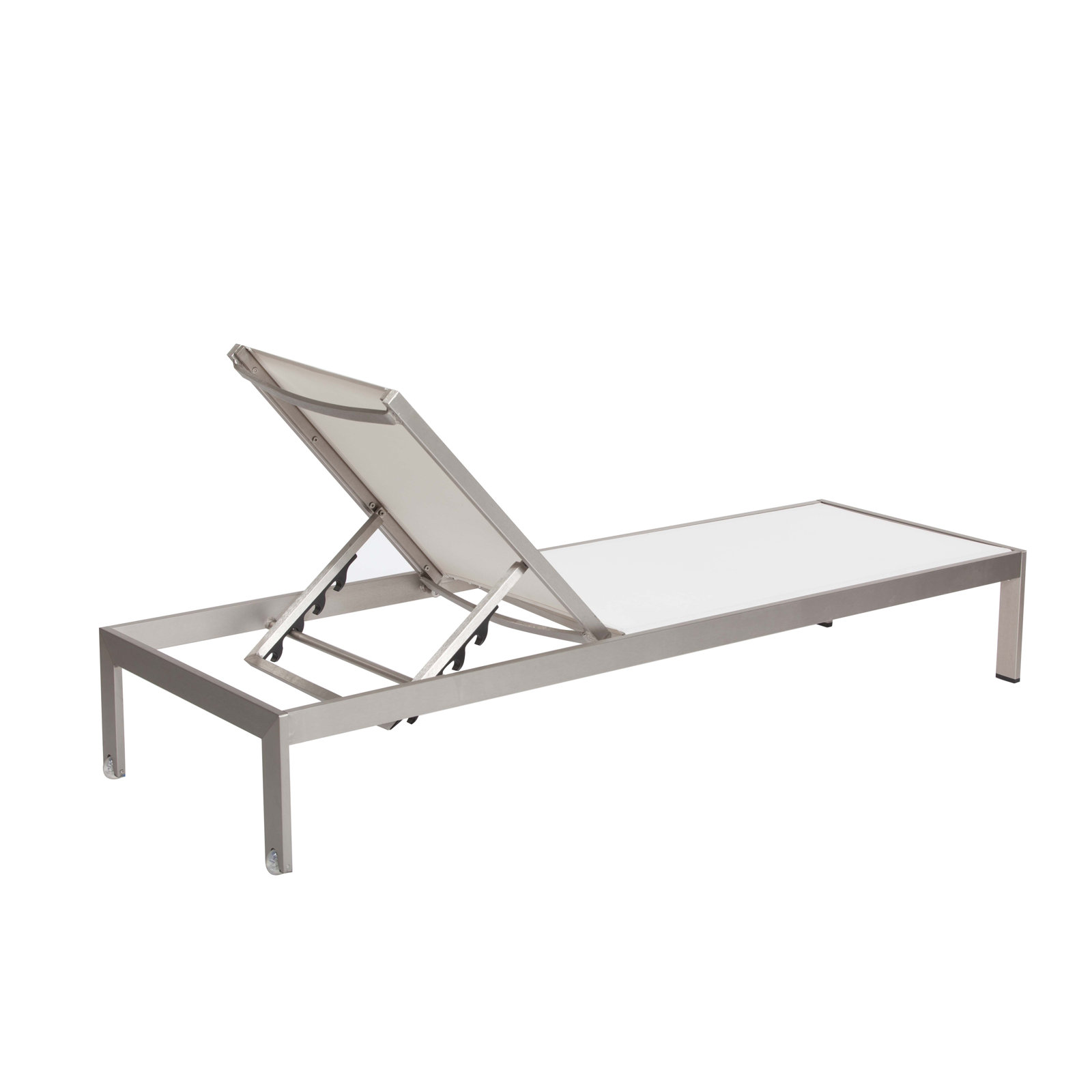 Aynura Outdoor Aluminum Chaise Lounge, Gray/White