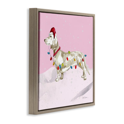 Christmas Lights Dachshund Floating Frame, design by Carol Robinson