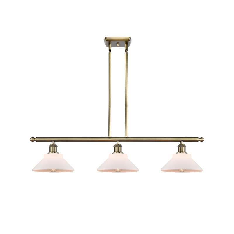 Luminaire suspendu linéaire à 3 lumières pour îlot de cuisine Dena, Transparent, Ampoule non incluse