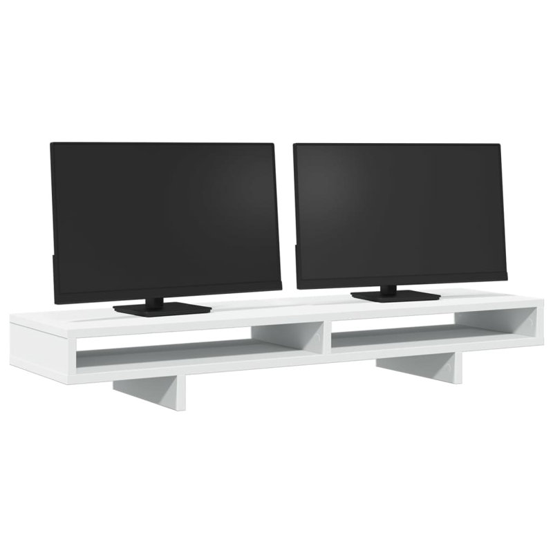Balzarotti Manufactured Wood Monitor Stand, White, 15cm H x 100cm W x 27cm D