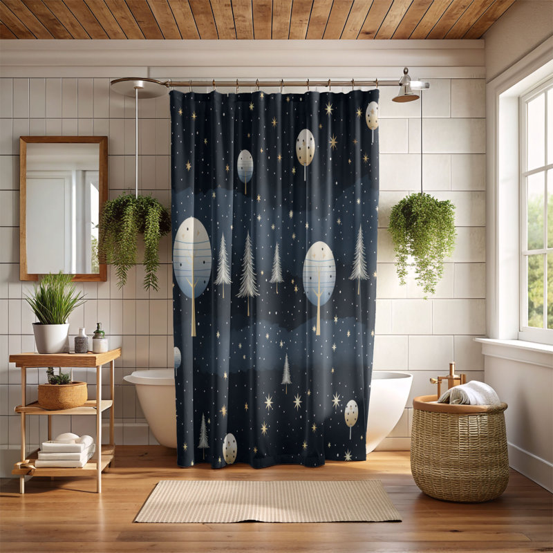 Rideau de douche Frosty Night - Premium, H 74 po x l 71 po