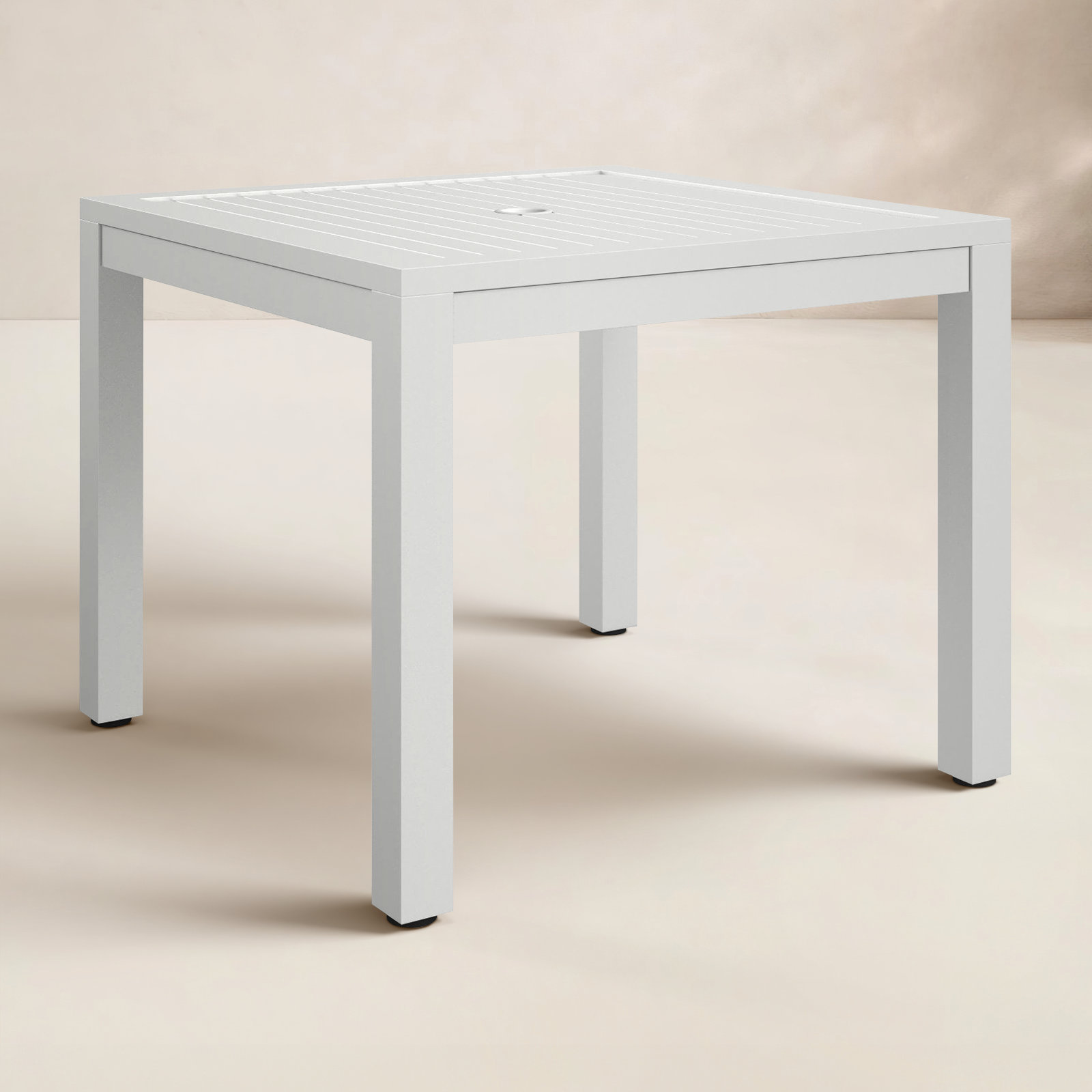 Poinsettia 36'' Outdoor Dining Table, Satin White, 29"H x 36"W x 36"W