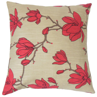 Zakiya Floral Cotton Throw Pillow