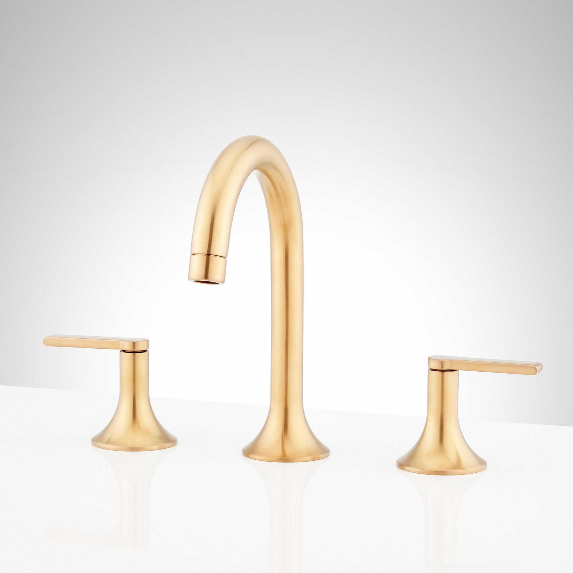 Lentz 1.2 GPM Widespread Bathroom Faucet with Lever Handles, Brushed Gold, Lever Handle