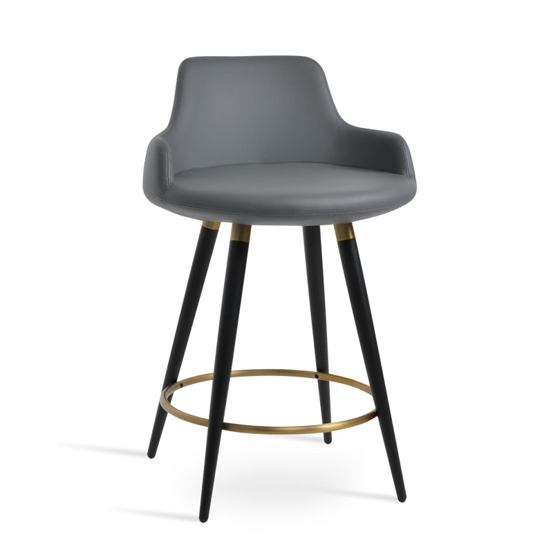 Tabouret Dervish Ana, Noir, Noir, Counter Stool 24" Seat Height