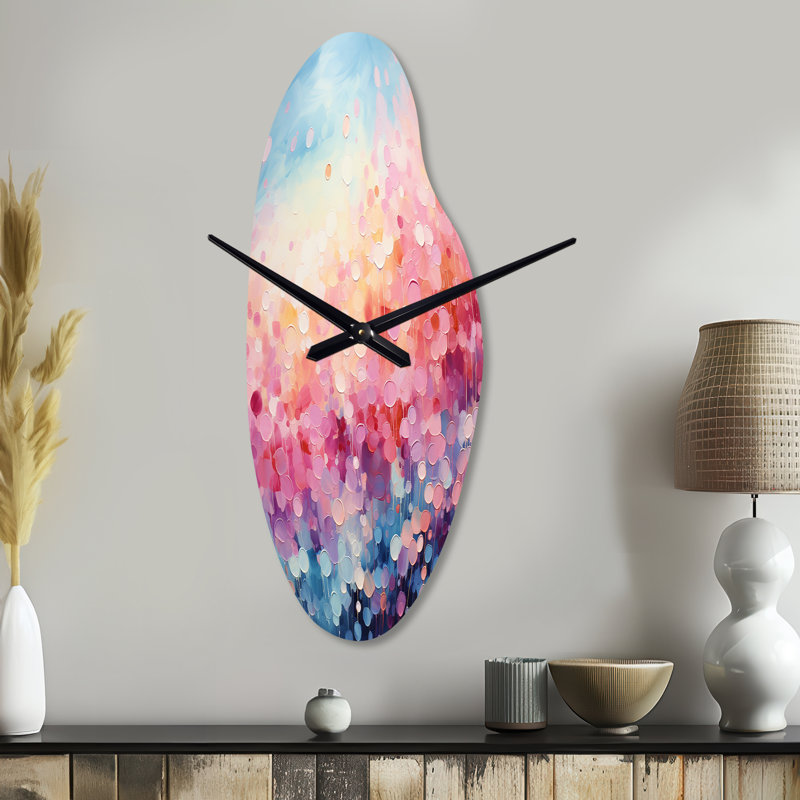 Cotton Candy I - Horloge murale moderne en métal de forme irrégulière, sans horloge murale, Moyenne