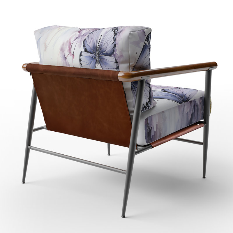 Fauteuil mauve avec accents d'animaux tapissés «Mauve», Noir