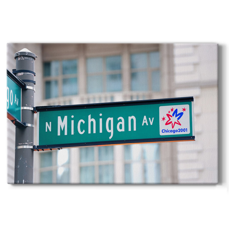 Michigan Ave sur impression sur toile, H 24 po x l 36 po x P 1,5 po