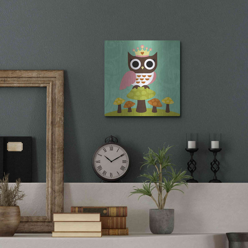 «Princess Owl» par Nancy Lee, art mural en métal, H 12 po x l 12 po