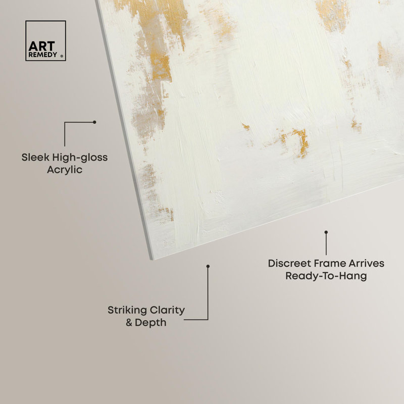 «Golden Luxe», ensemble de duos abstraits en acrylique, art abstrait neutre par Art Remedy, prêt à être accroché