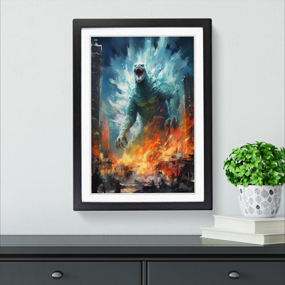 Godzilla Impressionism - Framed Print