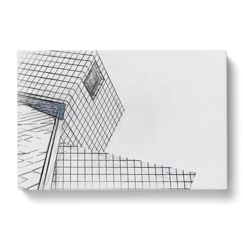 Architecture Sketch Vol.29 in Abstract - Wrapped Canvas Drawing Print, 60cm H x 91cm W x 3cm D