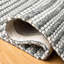 Tapis gris clair / blanc en laine tissé à plat Perry-1785899381