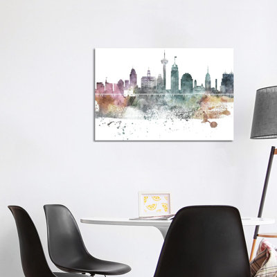 San Antonio Pastel Skylines 1 Piece Wrapped Canvas Painting