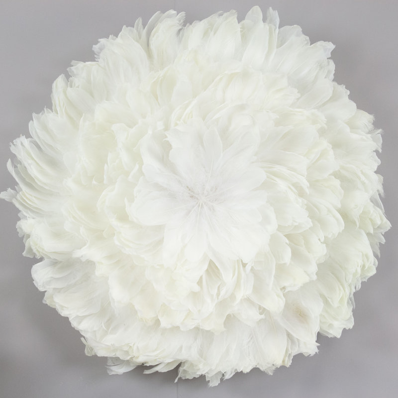 Décoration murale Juju Hat Feather, Blanc, H 28 po x l 28 po x P 4 po