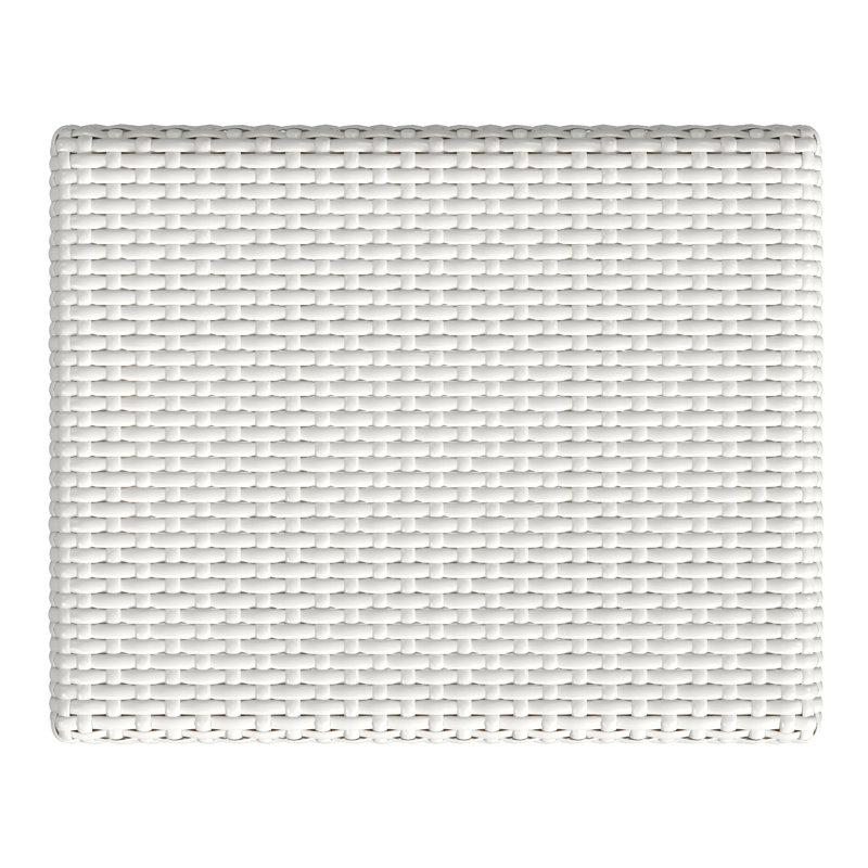 Lennart 18" Dining Stool, Glossy White/ Natural Rattan Frame