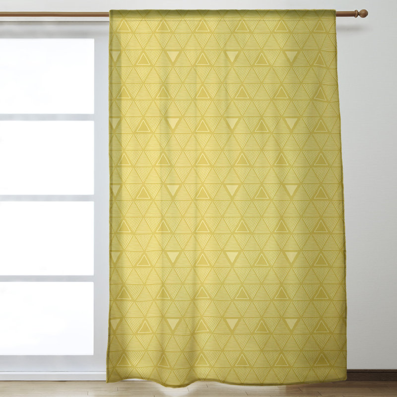 Jordao Room Darkening Curtain Single Panel, Yellow
