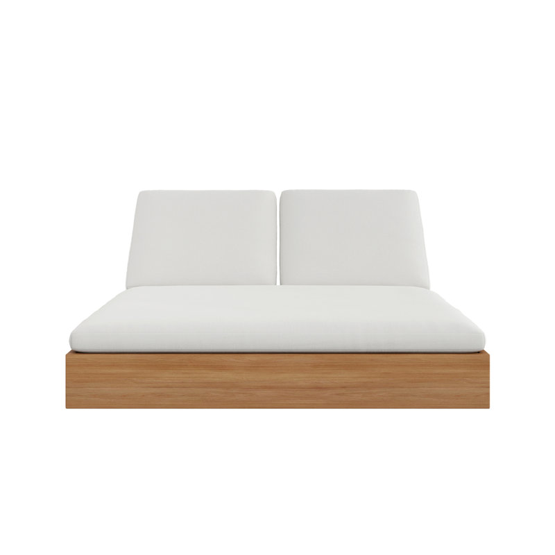 Beja Double Chaise Lounge - Silver, Cast Silver