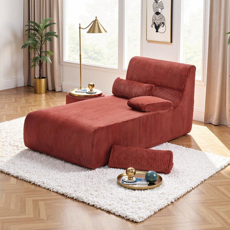 Canapé désossé de conception ergonomique, méridienne modulaire, capacité de poids de 250 lb, Rouge