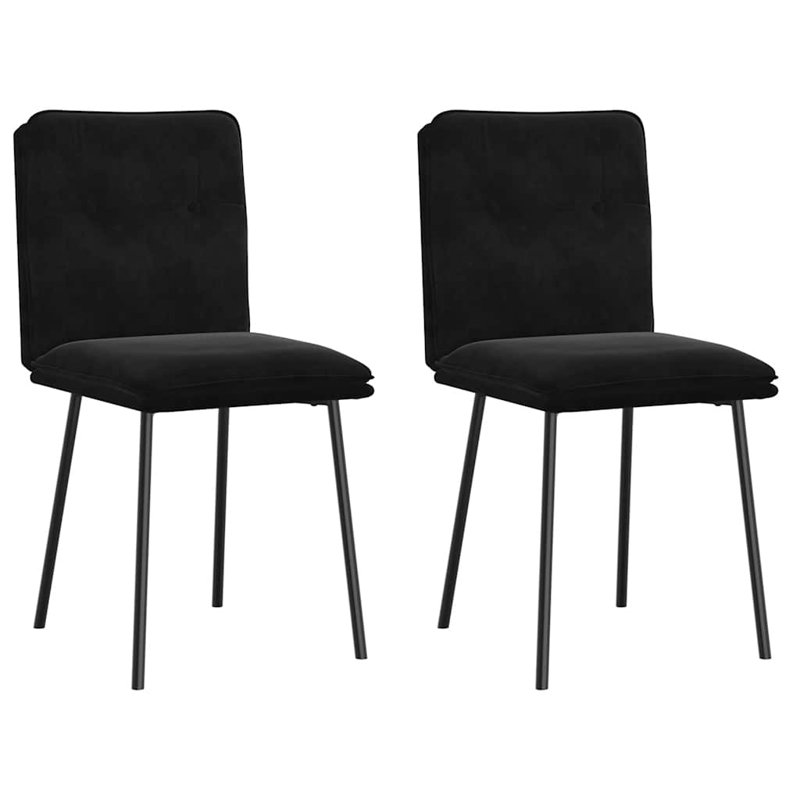  Dining Chairs 2 Pcs Black Velvet